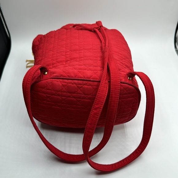 Christian Dior Red Cannage Nylon Mini Drawstring Backpack - Picture 3 of 9